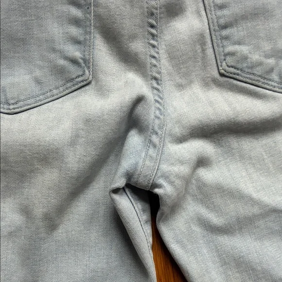 Frame Le High Flare Jeans 25 Light Wash Stretch Raw Hem Boho High Rise - Picture 13 of 14